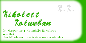 nikolett kolumban business card